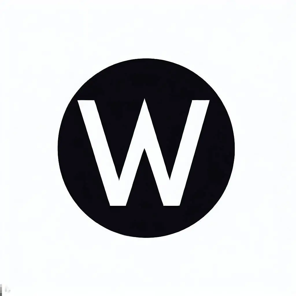 검정 원 안에 흰색 문자로 'W' 표시가 된 로고 그림 bing Ai를 사용해서 제작했다.