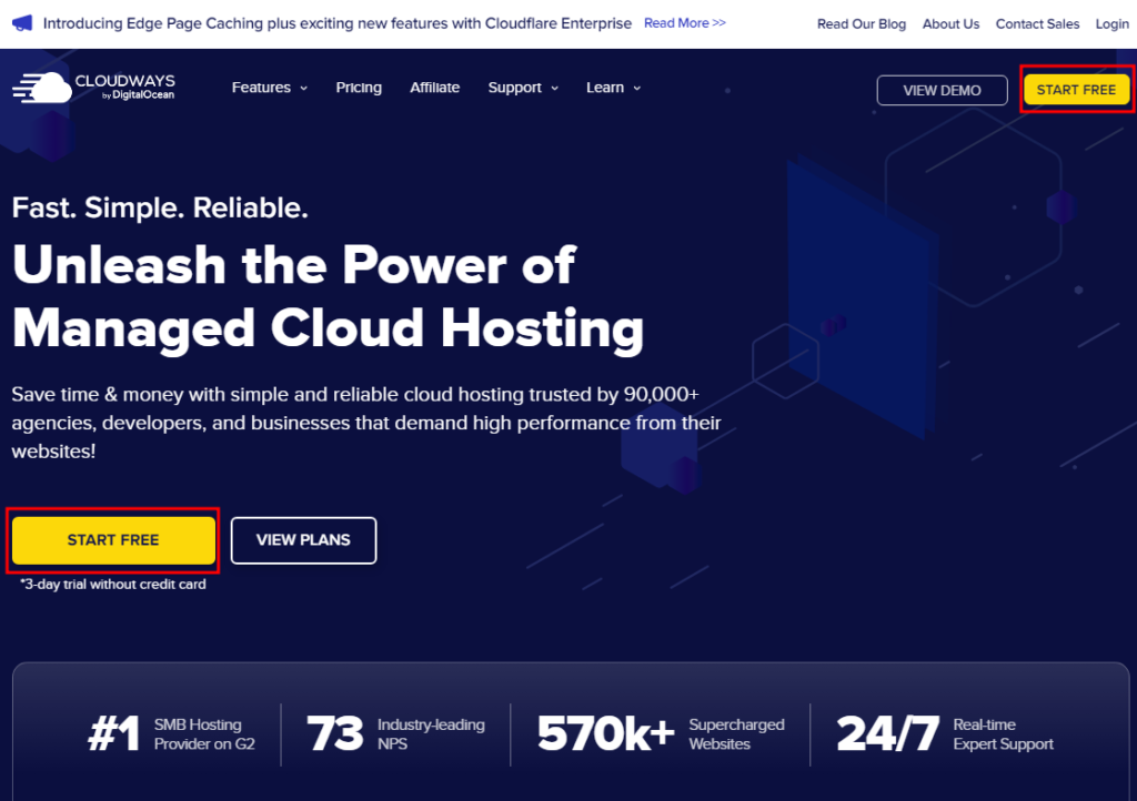 클라우드웨이즈 첫 화면