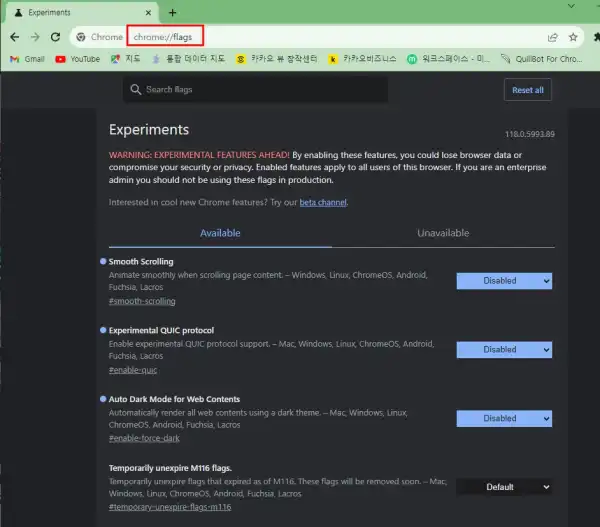 크롬 다크모드 설정