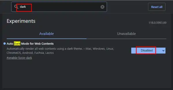 크롬 사용자 내부 콘텐츠 다크모드 설정하기 flags 이용
