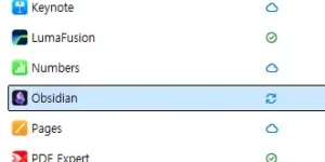옵시디안 아이클라우드 동기화 설정을 위한 이 장치에 항상 유지 메뉴